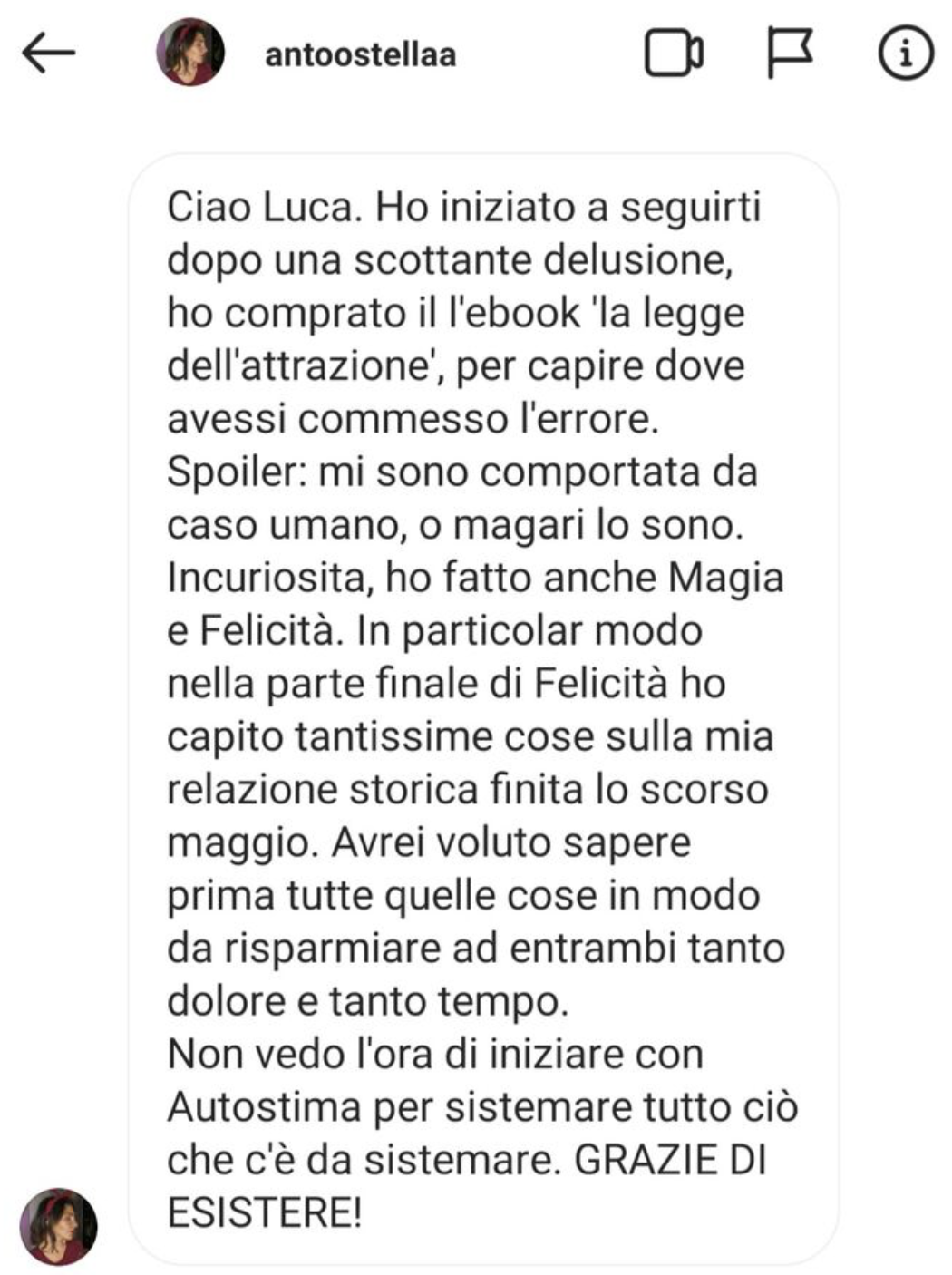 Testimonianza Instagram 11