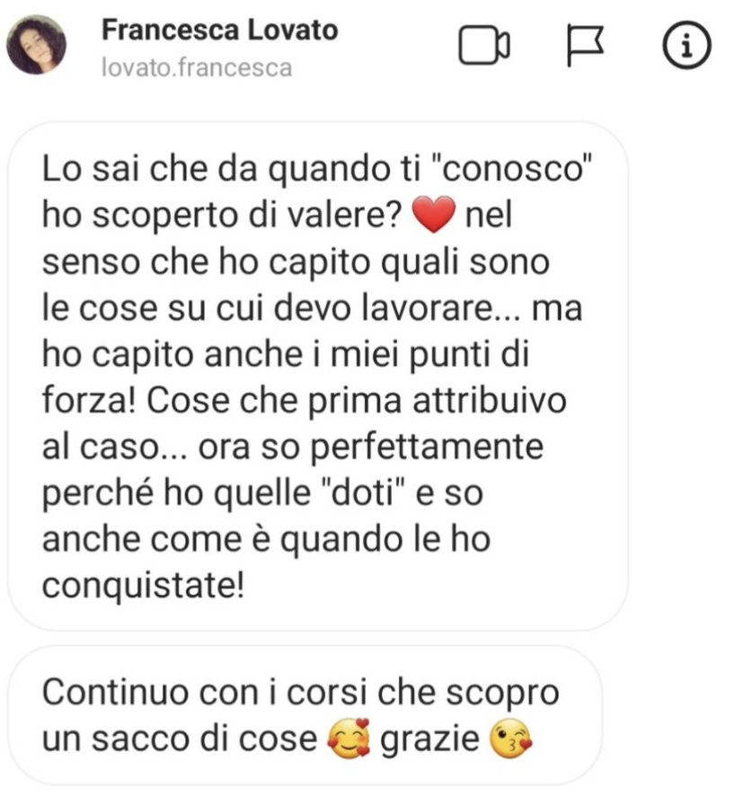 Testimonianza Instagram 6