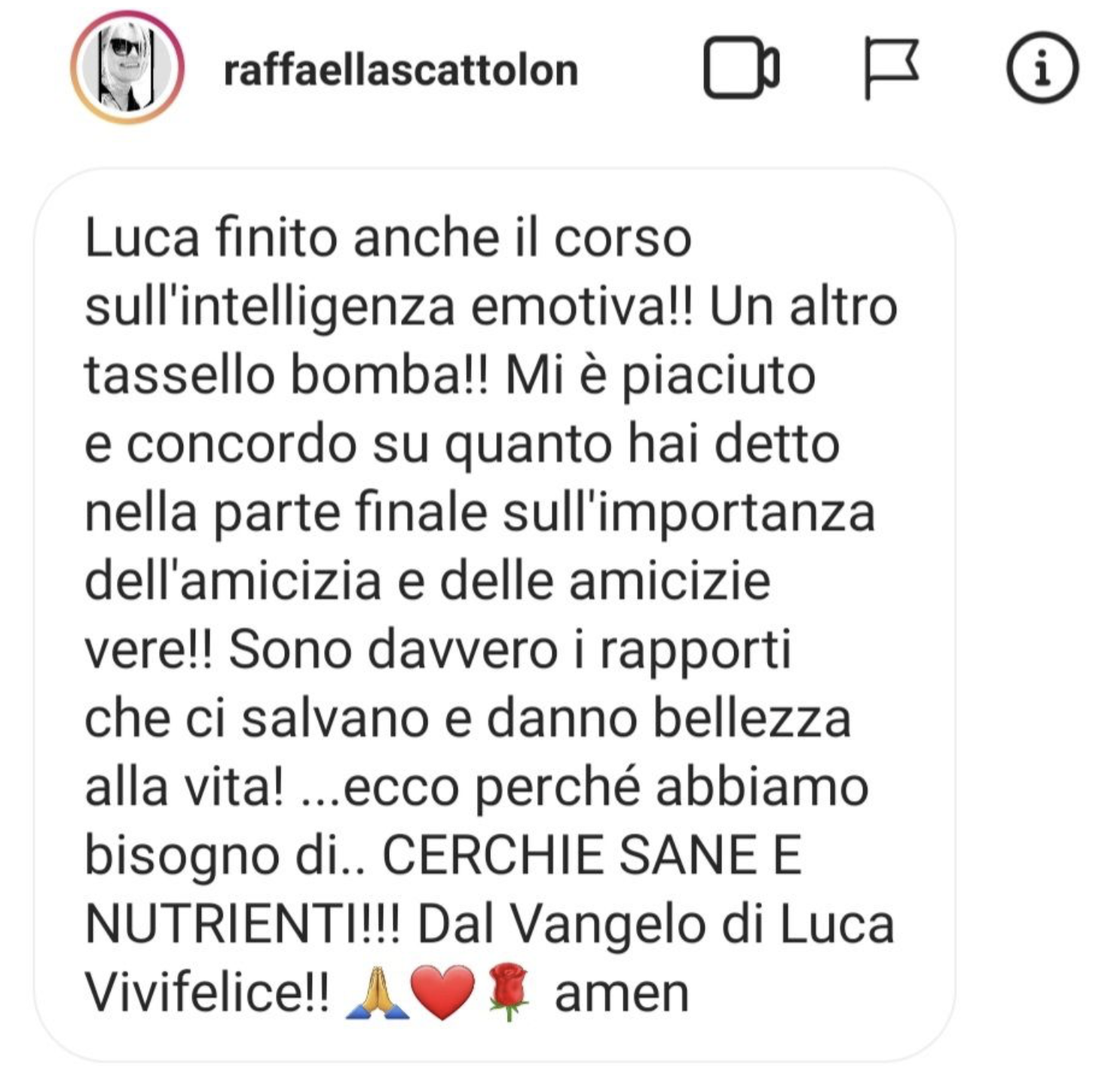 Testimonianza Instagram 7