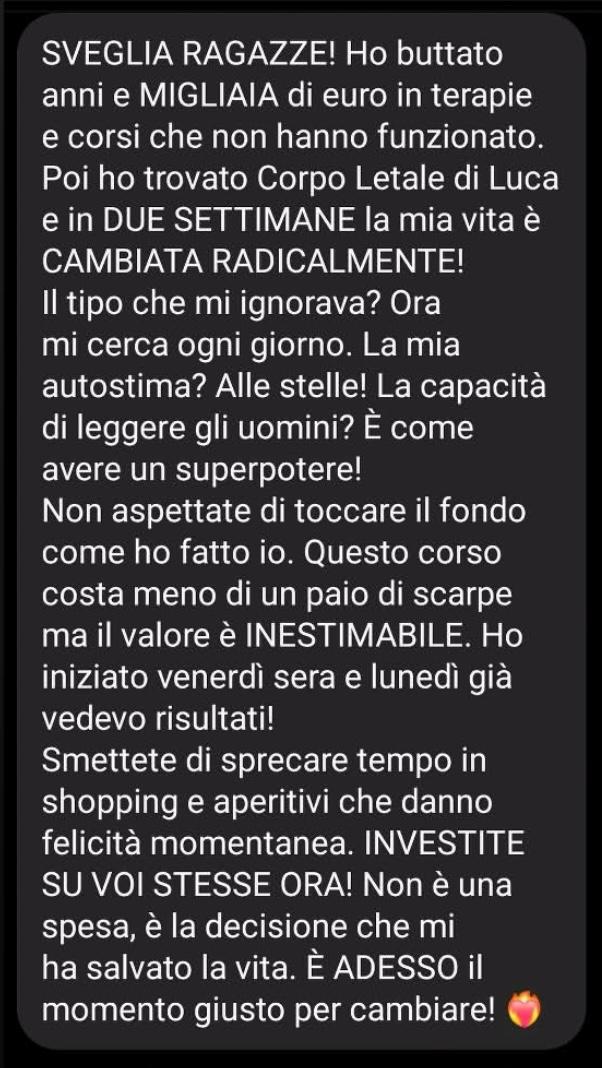 Testimonianza Instagram 1