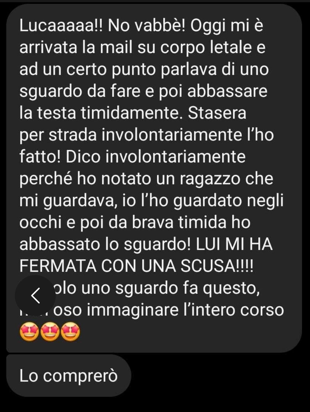 Testimonianza Instagram 1