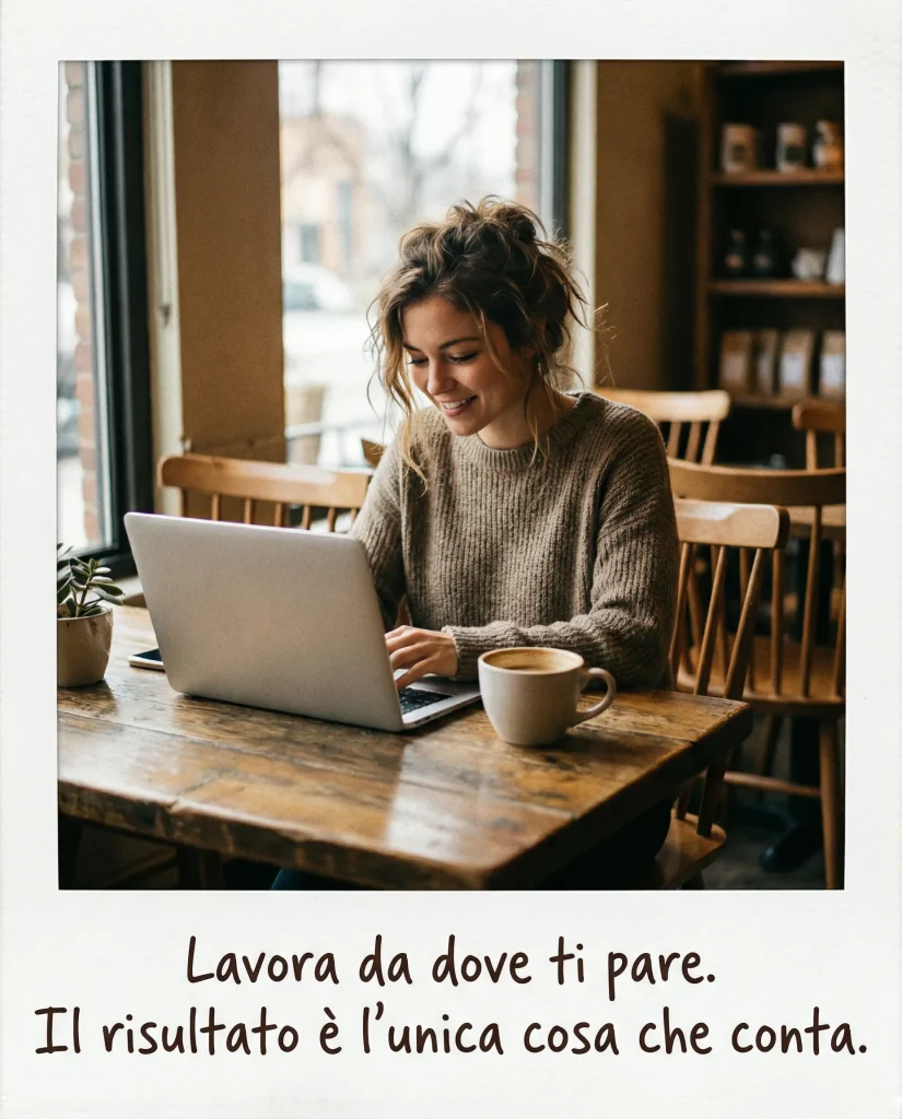 Donna che lavora in smart working